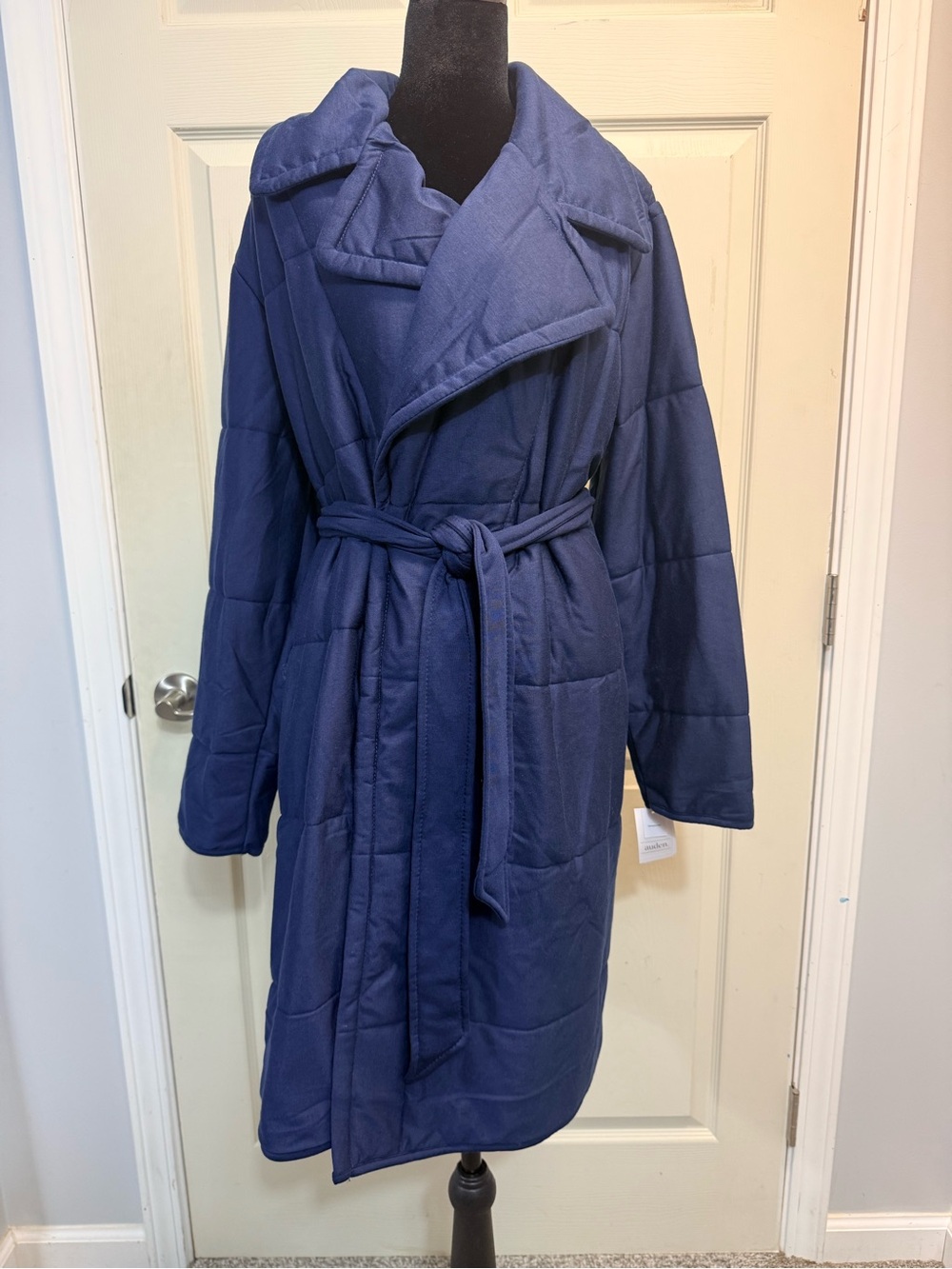 Auden Quilted Belted Robe - Navy